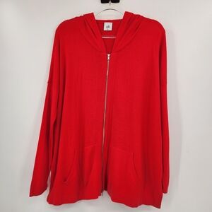 Cabi Beachcomber Lightweight Full Zip Jacket Womens Size Medium Salmon Red Pink